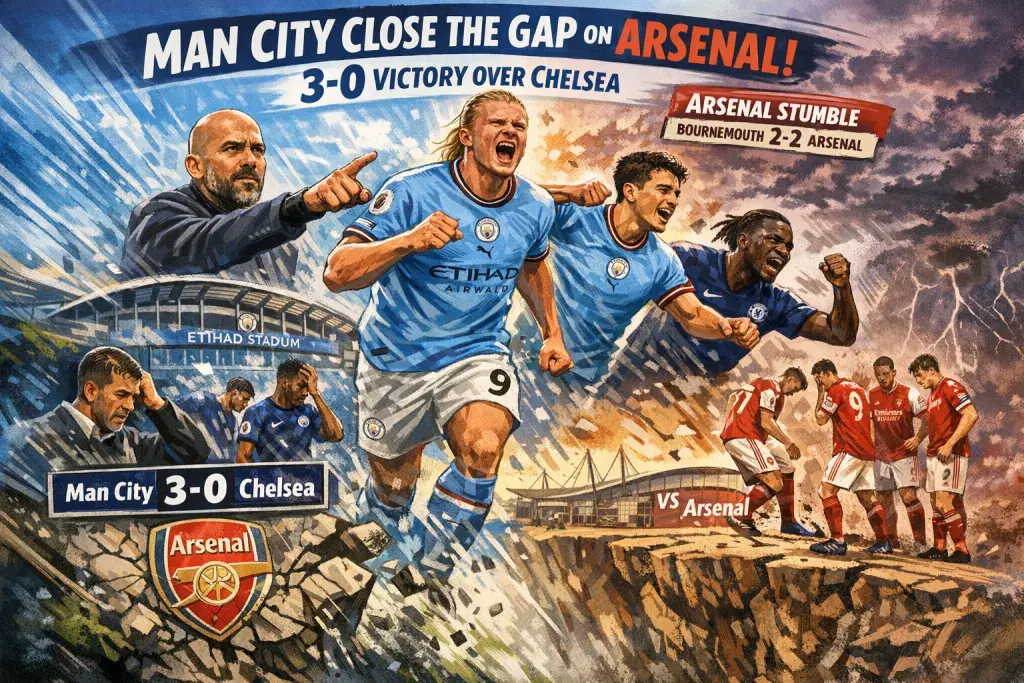 Manchester City Close the Gap on Arsenal With a Commanding 3–0 Victory Over Chelsea