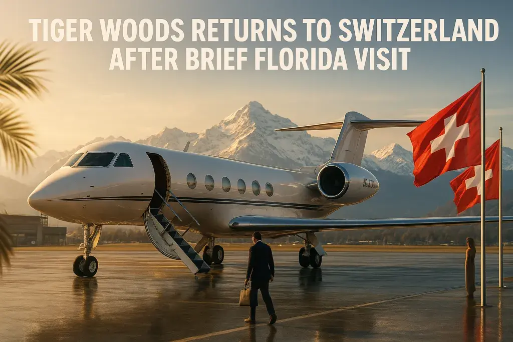 Tiger Woods returns to Switzerland after brief Florida visit